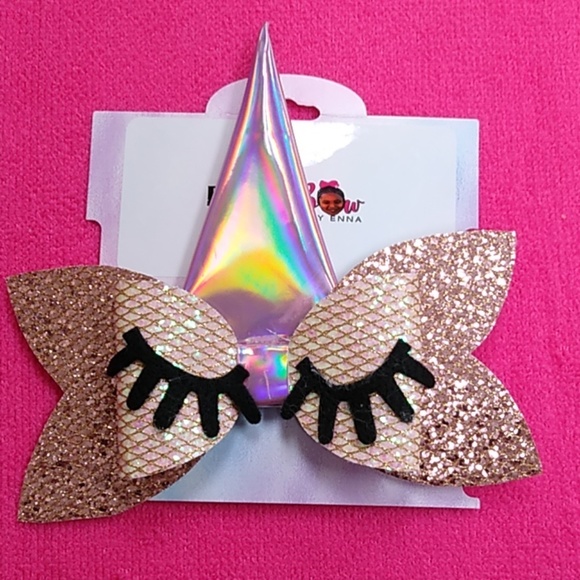 Other - Handmade unicorn faux leather hairbow